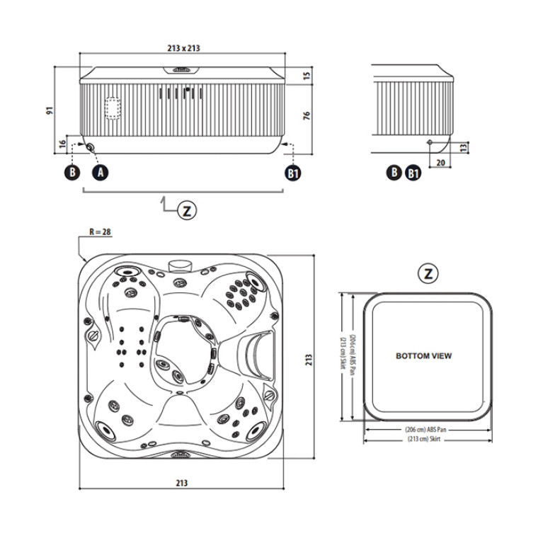 JACUZZI Крышка к бассейну J335, цвет Black (черный)