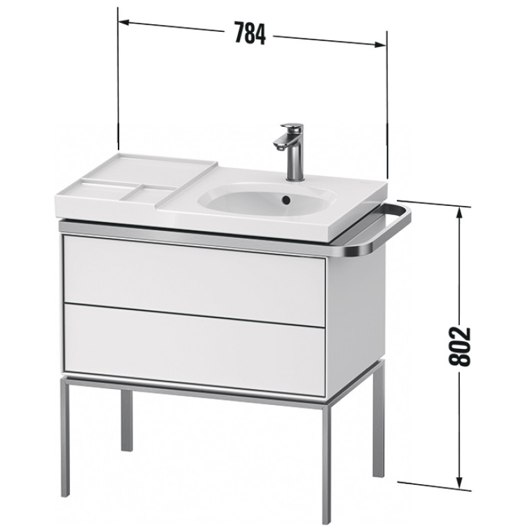 Duravit Aurena Тумба подвесная под раковину 784 x 802 x 492 мм, фасада 66 Мраморная структура Цвет корпуса 60 Таупе шелковисто-матовый
