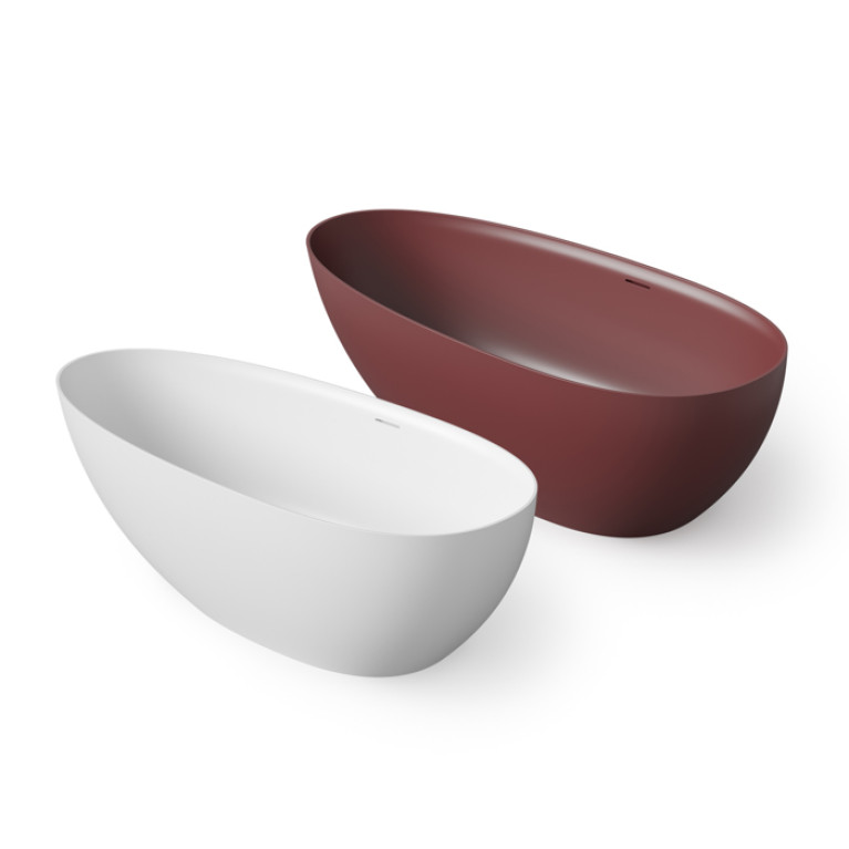 DEA DESIGN Edge Ванна отдельностоящая 150x76xh56 см, материал: Solid Surface искуственный камень, цвет: White №18