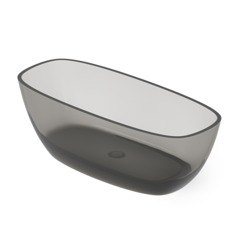 DEA DESIGN Soul Ванна отдельностоящая 170x72xh56 см, материал: Glasstech прозрачная смола, цвет: Smoky Black R4