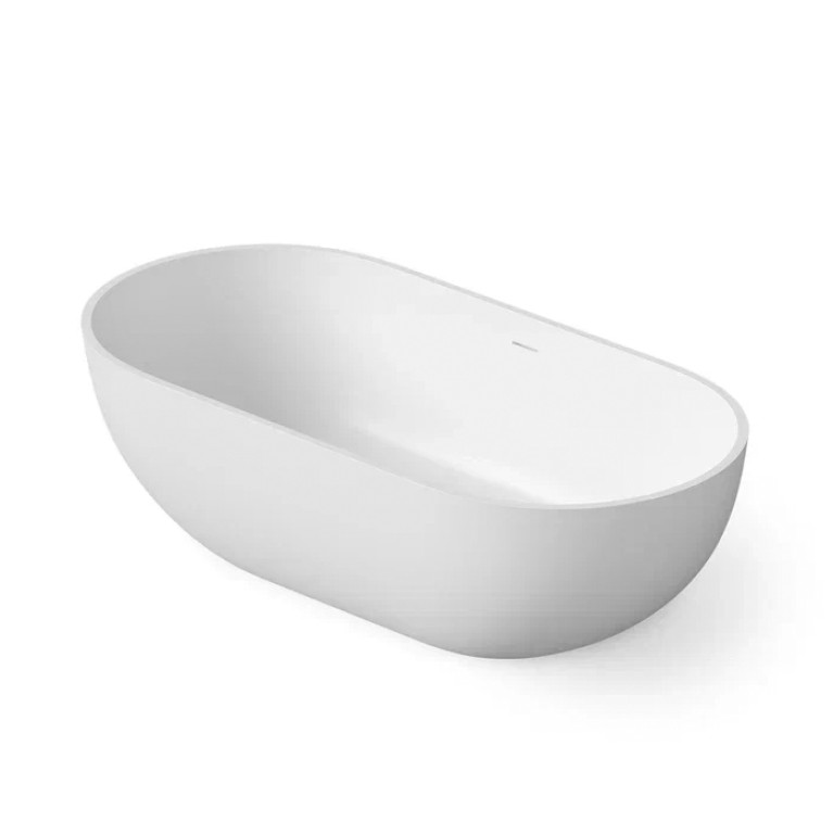 DEA DESIGN Shadow Ванна отдельностоящая 155x77xh52 см, материал: Solid Surface искуственный камень, цвет: White №18