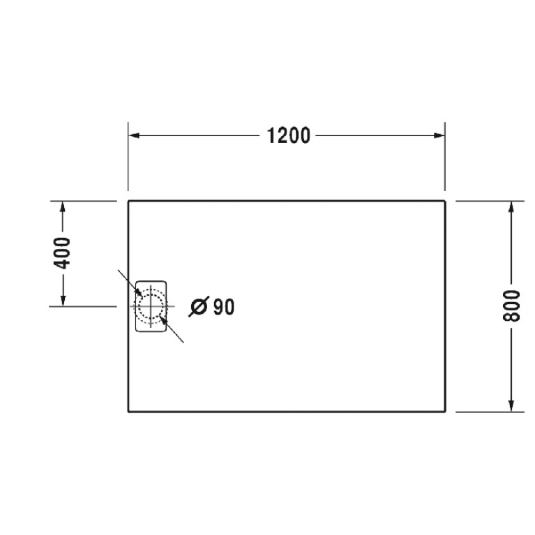 Duravit  Stonetto Поддон композитный прямоугольный  1200x800х50mm, d90, цвет Антрацит
