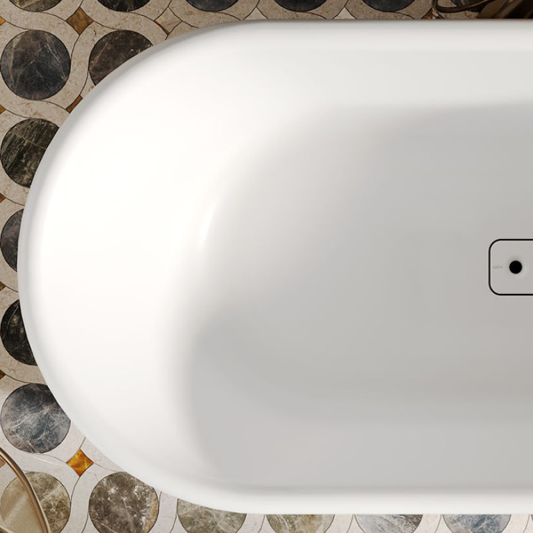 Salini Perla Plus Ванна  170x80x60.5 см в отдельностоящая, интегрир. слив-перелив, донный клапан, сифон, ножки , S-Sense глянец, цвет белый