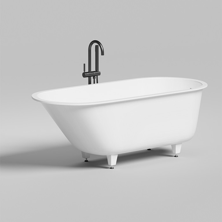 Salini ORNELLA KIT Встраиваемая ванна 1700х800х600мм, овальная чаша, донный клапан, сифон,  щелевой слив-пер/, мат-л: S-Sense, глянцевый, белый. Oval