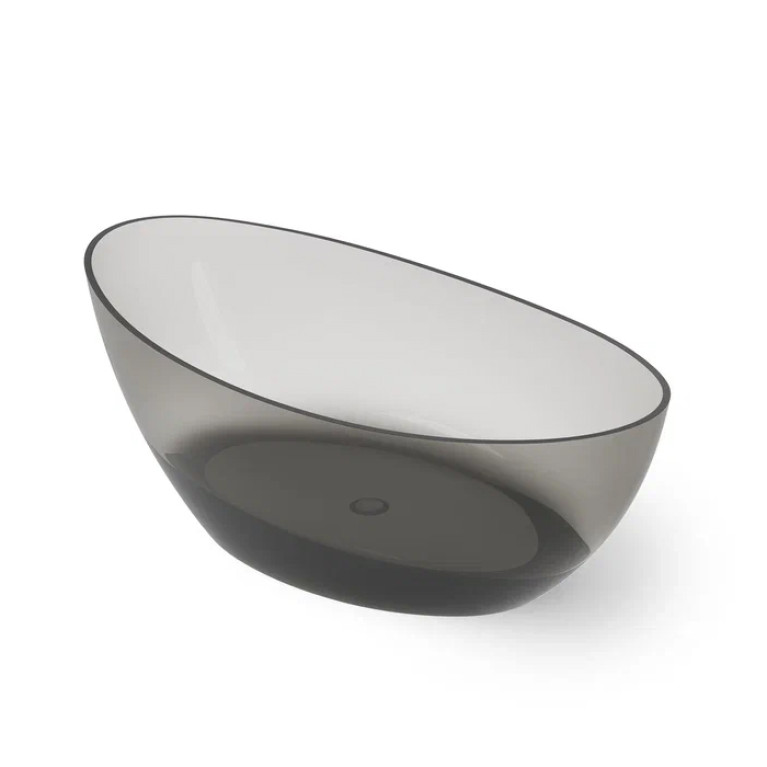 DEA DESIGN Elegant Ванна отдельностоящая 180x90xh62 cm, материал: Glasstech прозрачная смола, цвет: Smoky Black R4