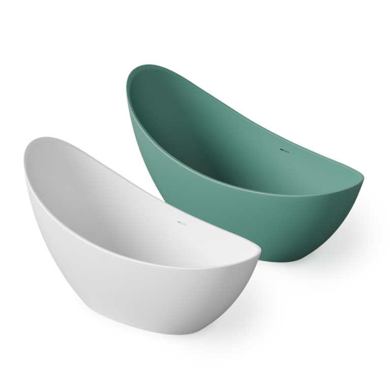 DEA DESIGN Elegant Ванна отдельностоящая 186x78xh94 см, материал: Solid Surface искуственный камень, цвет: White №18