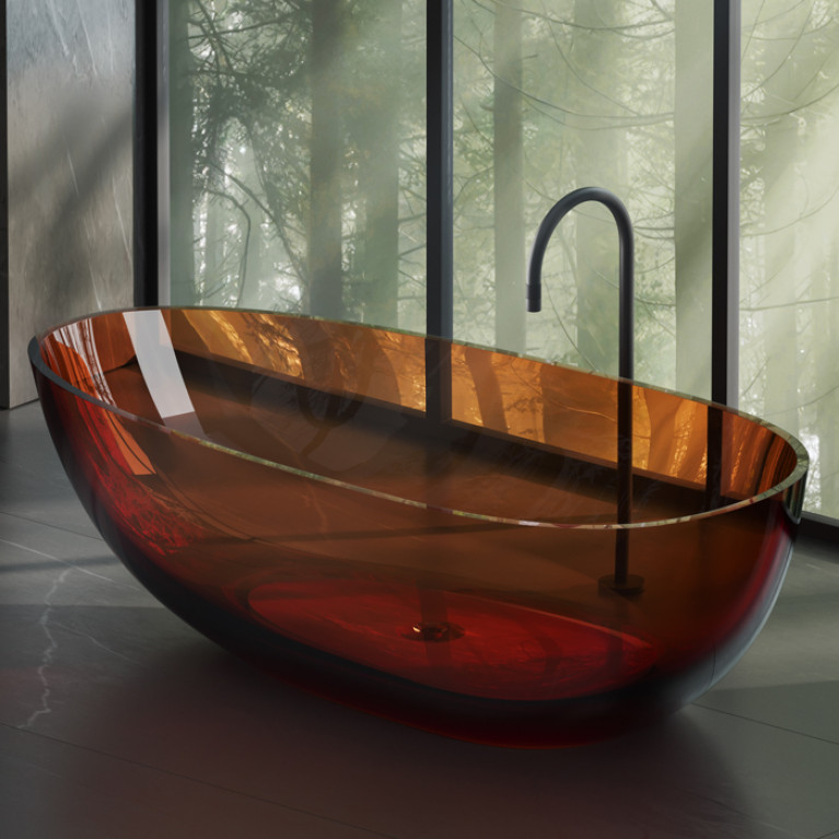 DEA DESIGN Modern Ванна отдельностоящая 170&times;87&times;h56 см, материал: Glasstech прозрачная смола, цвет: Sunset R1