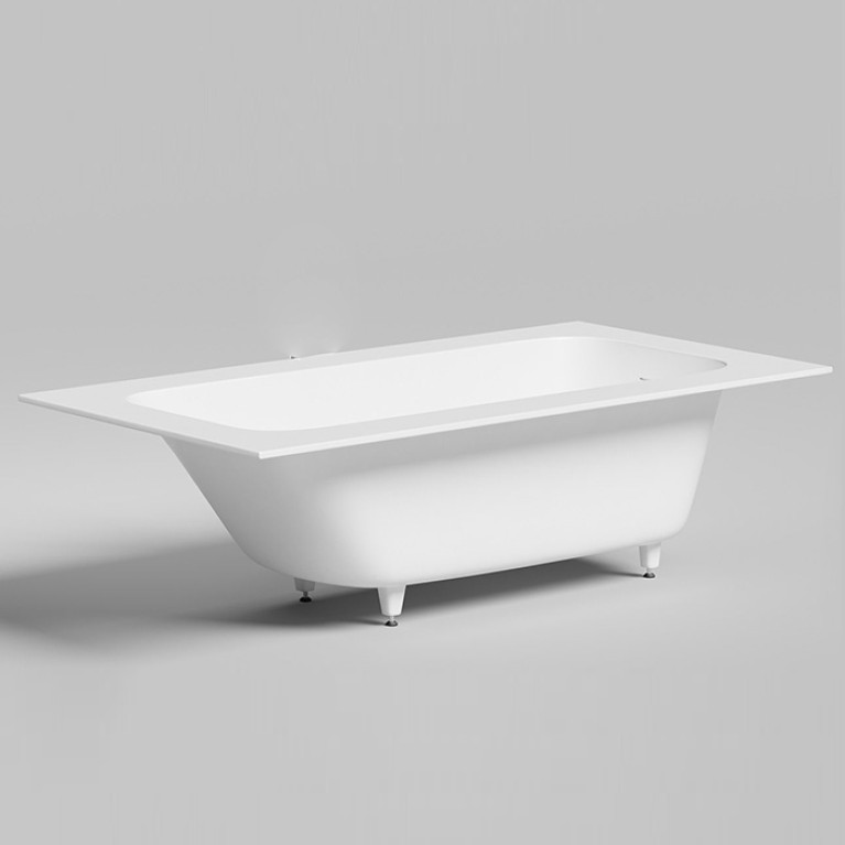 Salini ORLANDA PLUS KIT  Встраиваемая ванна 1900х1000х600мм, UpDown, сифон,  щелевой слив-перелив,  S-Sense, матовый, белый