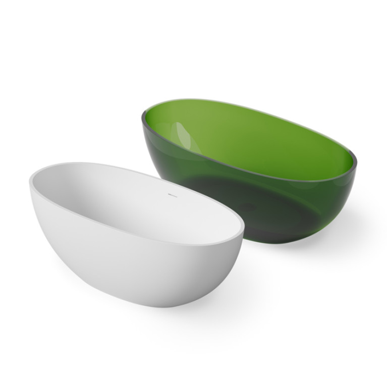 DEA DESIGN Nature Ванна отдельностоящая 155x75xh55 см, материал: Solid Surface искуственный камень, цвет: White №18
