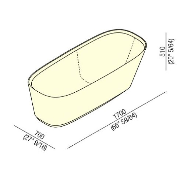 Agape Neb Ванна 170x70x51 см, цвет: белый