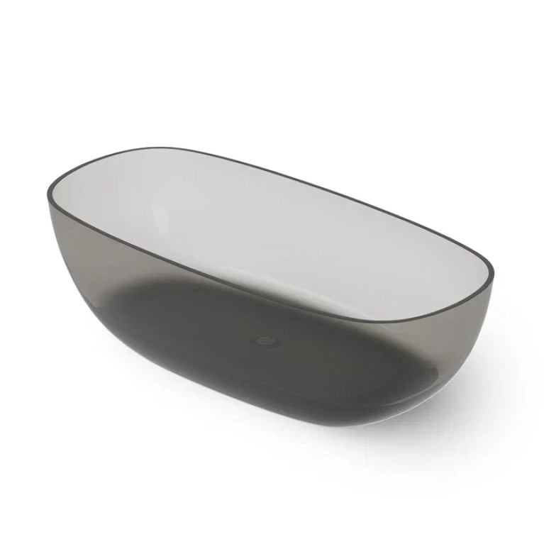 DEA DESIGN Modern Ванна отдельностоящая 180x85xh54 см, материал: Glasstech прозрачная смола, цвет: Smoky Black R4
