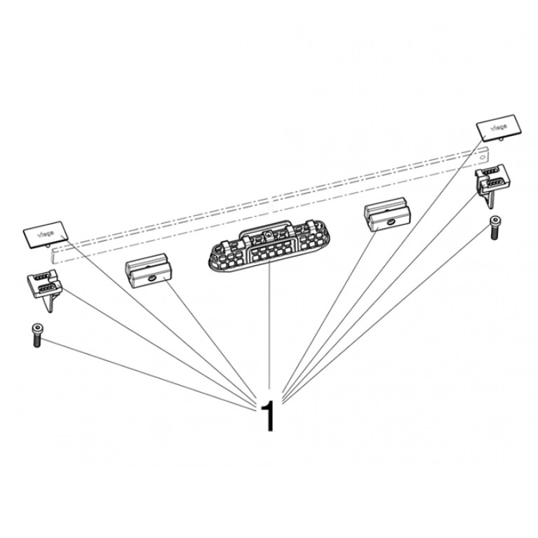 Viega Advantix Vario Set 704360  Душевой лоток 300-1200 мм с дизайн-вставкой, сифоном и опорами, глянцевая нержавеющая сталь