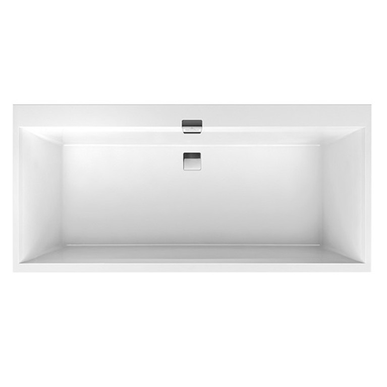 VilleroyBoch Squaro Edge 12 Ванна 1900*900*450  ножки, слив-перелив цвет  хром и белый, ванна цвет: белый
