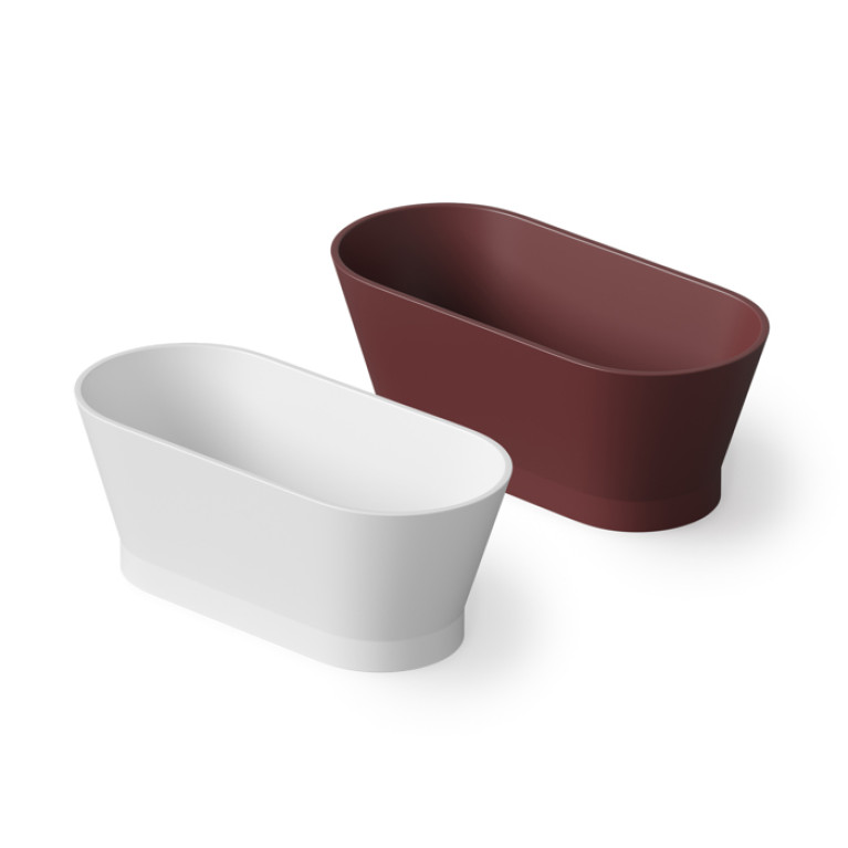 DEA DESIGN Shadow Ванна отдельностоящая 150x68xh54 см, материал: Solid Surface искуственный камень, цвет: White №18