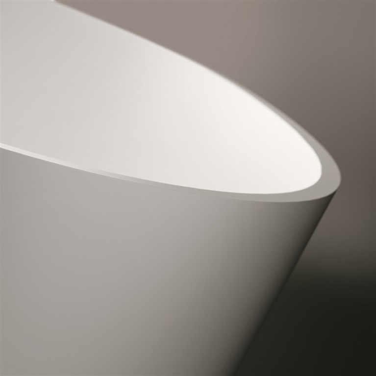 GRUPPO TREESSE Bali Ванна отдельностоящая 160x85x62h мм., с сливом-переливом и сифоном, SOLID SURFACE, цвет белый глянцевый