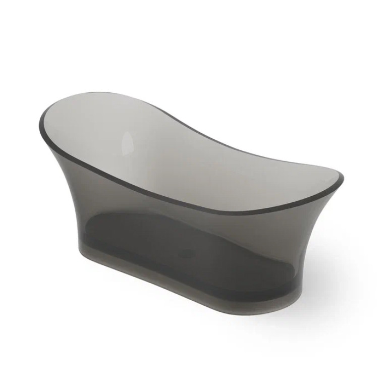 DEA DESIGN Elegant Ванна отдельностоящая 175x75xh68 см, материал: Glasstech прозрачная смола, цвет: Smoky Black R4