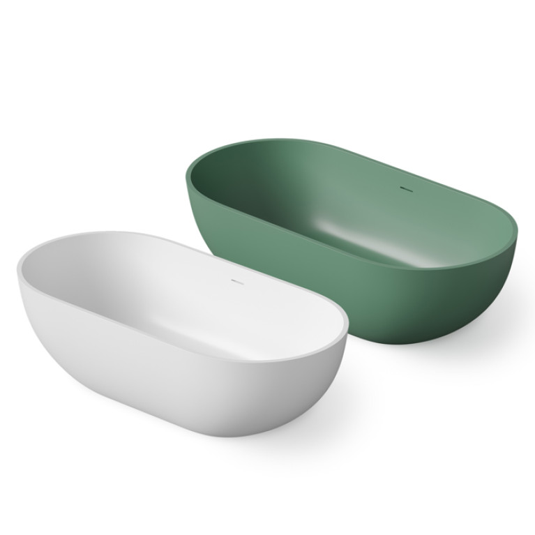 DEA DESIGN Shadow Ванна отдельностоящая 155x77xh52 см, материал: Solid Surface искуственный камень, цвет: White №18