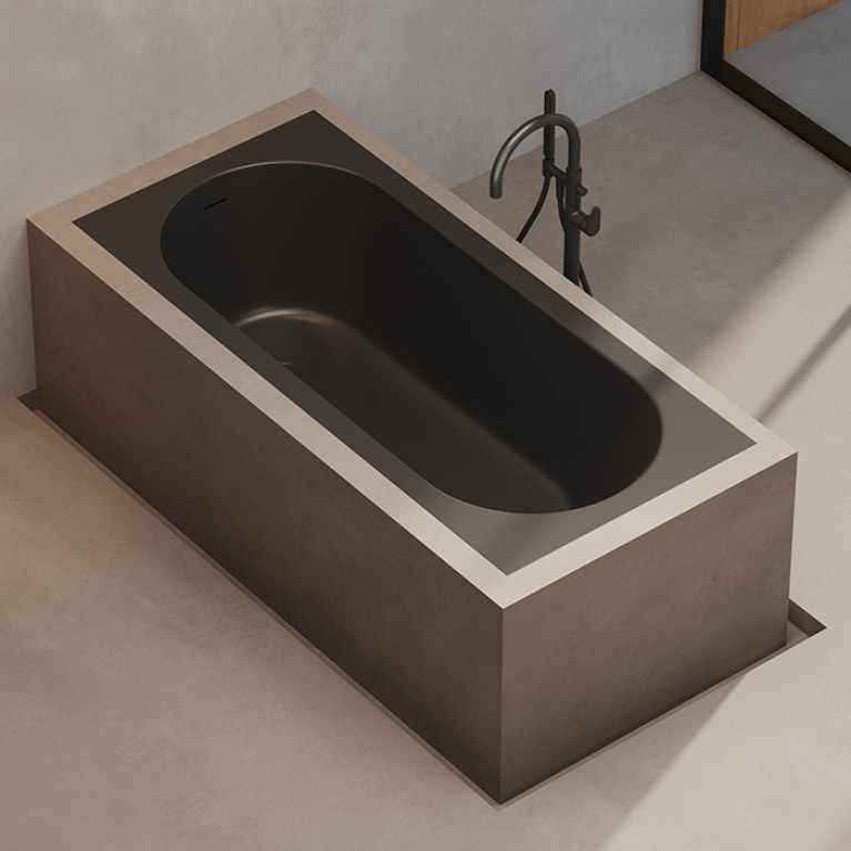 DEA DESIGN Ease Ванна 1700х750хh580 мм встраиваемая, в комплекте ножки, интегр.слив/перелив в цвет ванны цвет grey brown