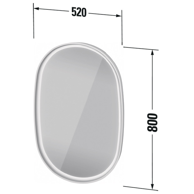 Duravit Aurena Зеркало подвесное 520 x 800 x 78 мм, с подсветкой,