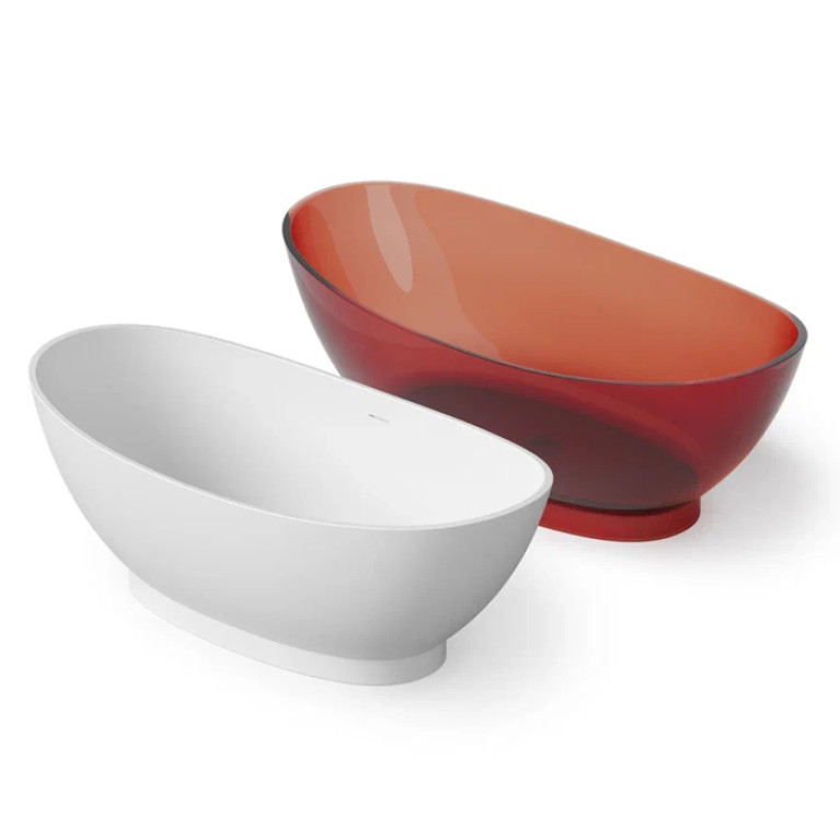 DEA DESIGN Elegant Ванна отдельностоящая 155x78xh58 см, материал: Solid Surface искуственный камень, цвет: White №18
