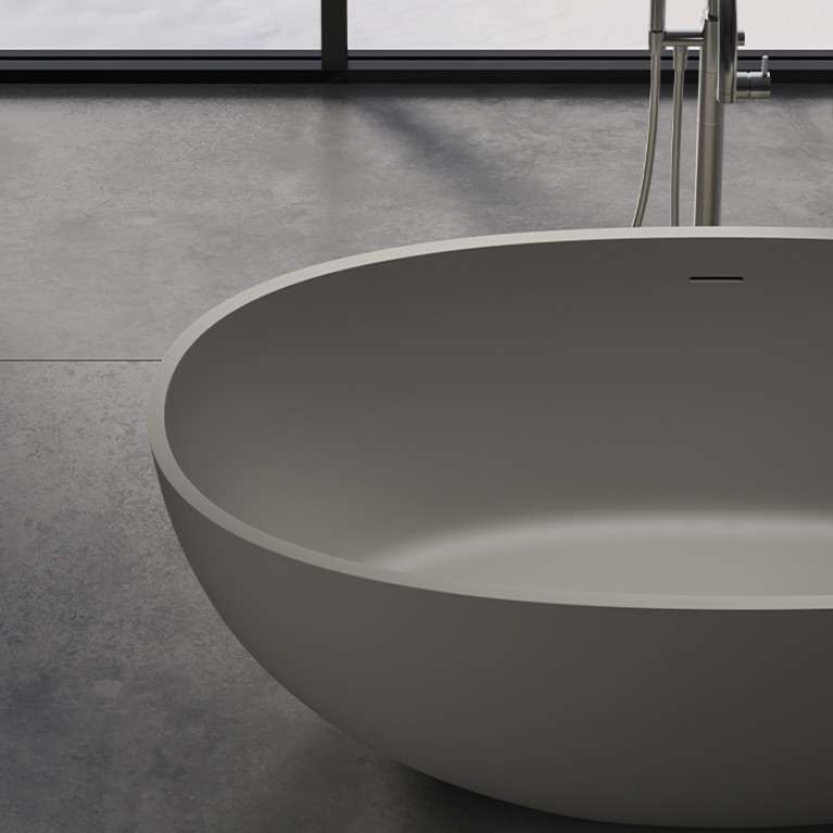 DEA DESIGN Nature Ванна отдельностоящая 155x75xh55 см, материал: Solid Surface искуственный камень, цвет: White №18