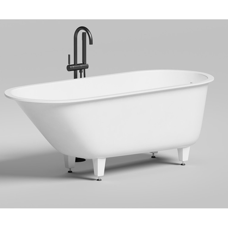 Salini ORNELLA KIT Встраиваемая ванна 1600х700х600мм, UpDown, сифон,  щелевой слив-перелив, мат-л: S-Sense, белый глянец Фурнитура: белая + Oval