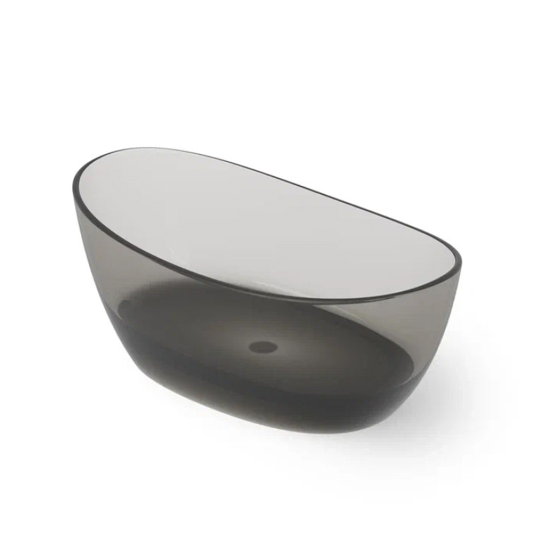 DEA DESIGN Elegant Ванна отдельностоящая 163x85xh64 см, материал: Glasstech прозрачная смола, цвет: Smoky Black R4