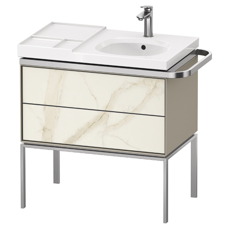 Duravit Aurena Тумба подвесная под раковину 784 x 802 x 492 мм, фасада 66 Мраморная структура Цвет корпуса 60 Таупе шелковисто-матовый