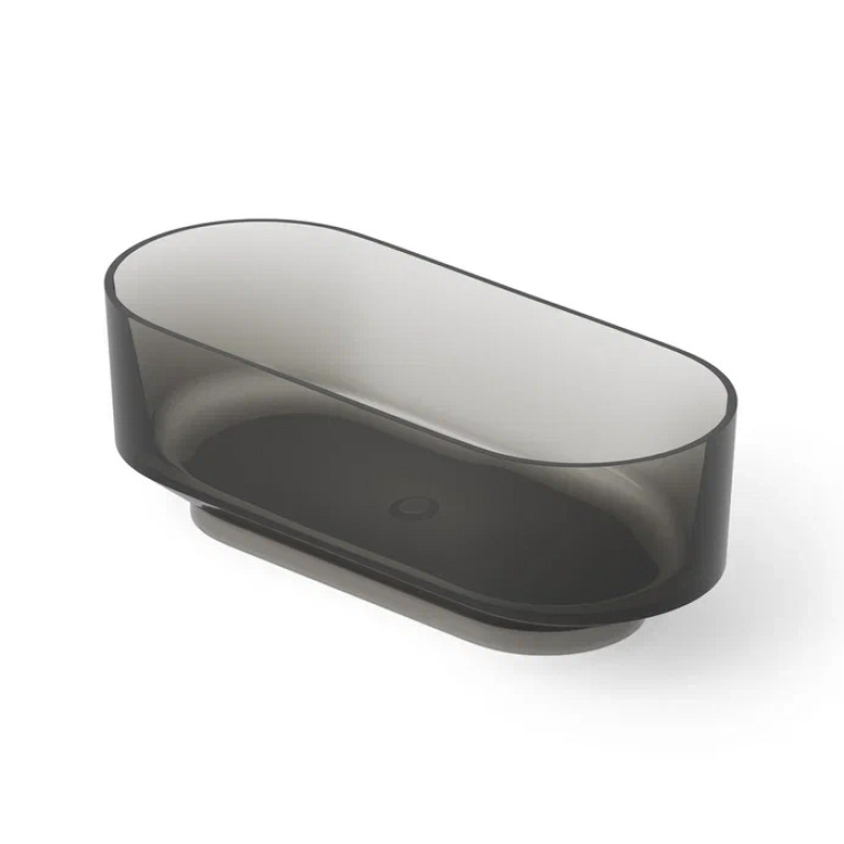 DEA DESIGN Shadow Ванна отдельностоящая 170x72xh56 см, материал: Glasstech прозрачная смола, цвет: Smoky Black R4