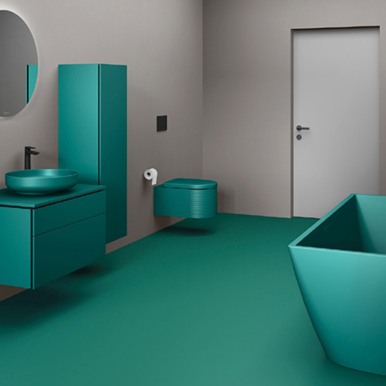 Duravit Vitrium Ванна прямоугольная  отдельностоящая 1850x850мм с ножками, с2 наклонами для спины, цвет аквамарин матовый