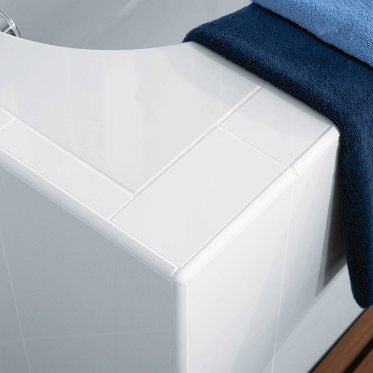 VilleroyBoch Oberon Ванна встраиваемая 1800*800*470, к-т ножек, для удлиненного слива-перелива, материал: Quaryl, цвет: альпийский белый