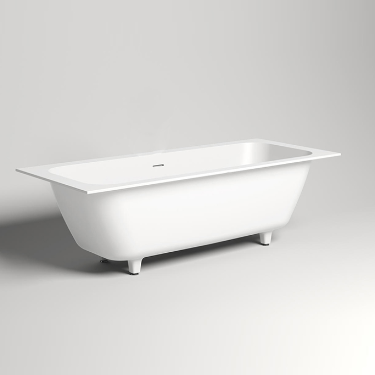 Salini ORLANDA AXIS KIT Встраиваемая ванна на ножках 1905х800х600мм, UpDown,белый, сифон, интегрированный слив-перел мат-л: S-Stone,  белый матовый