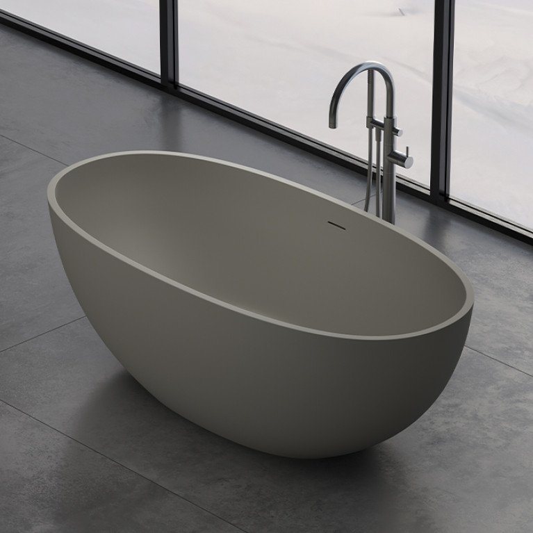 DEA DESIGN Nature Ванна отдельностоящая 165x80xh58 см, материал: Solid Surface искуственный камень, цвет: White №18