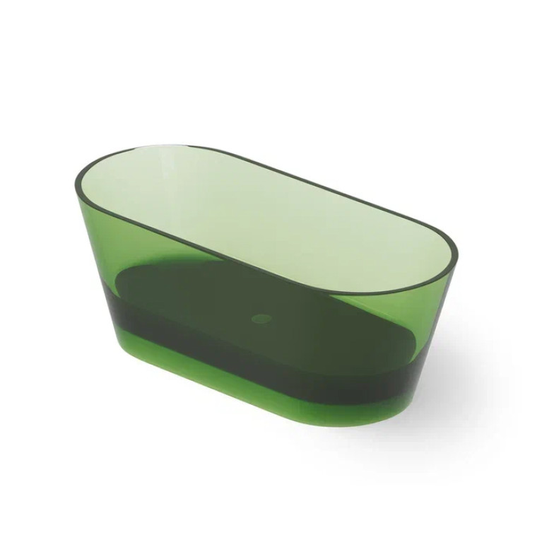 DEA DESIGN Shadow Ванна отдельностоящая 160x70xh58 см, материал: Glasstech прозрачная смола, цвет: Emerald R3