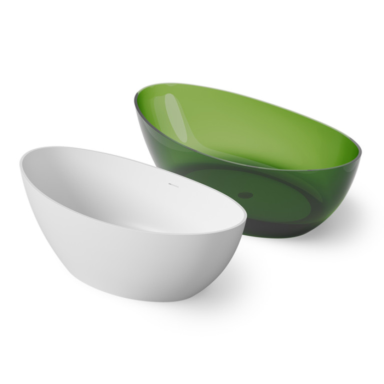 DEA DESIGN Elegant Ванна отдельностоящая 160x80xh55 см, материал: Solid Surface искуственный камень, цвет: White №18