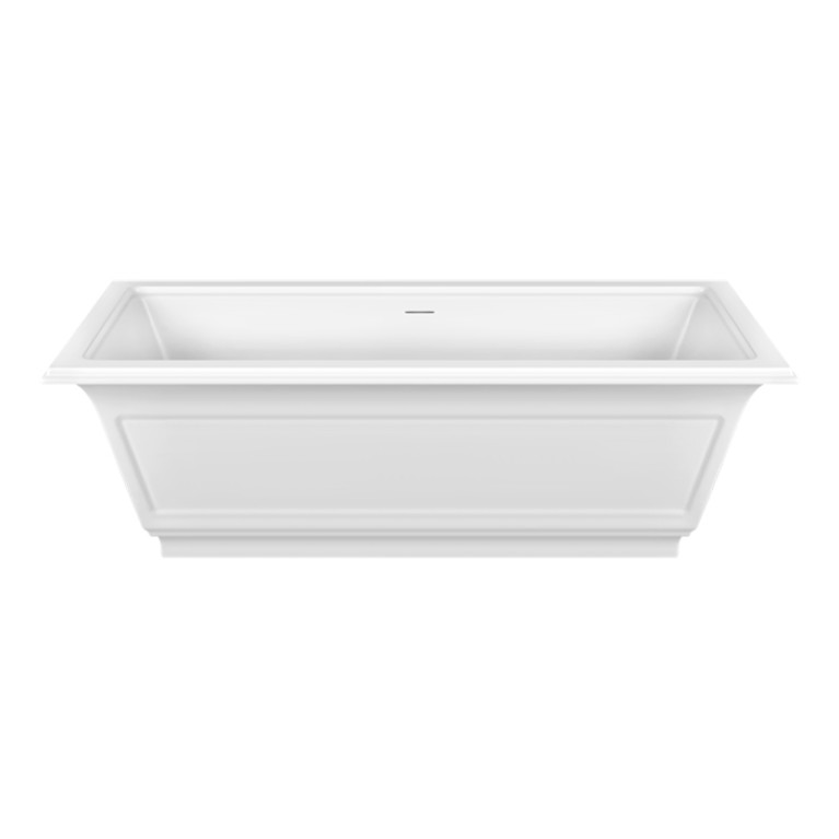 Gessi Eleganza Ванна отдельностоящая 180х85см, со сливом-переливом, цвет: матовый белый
