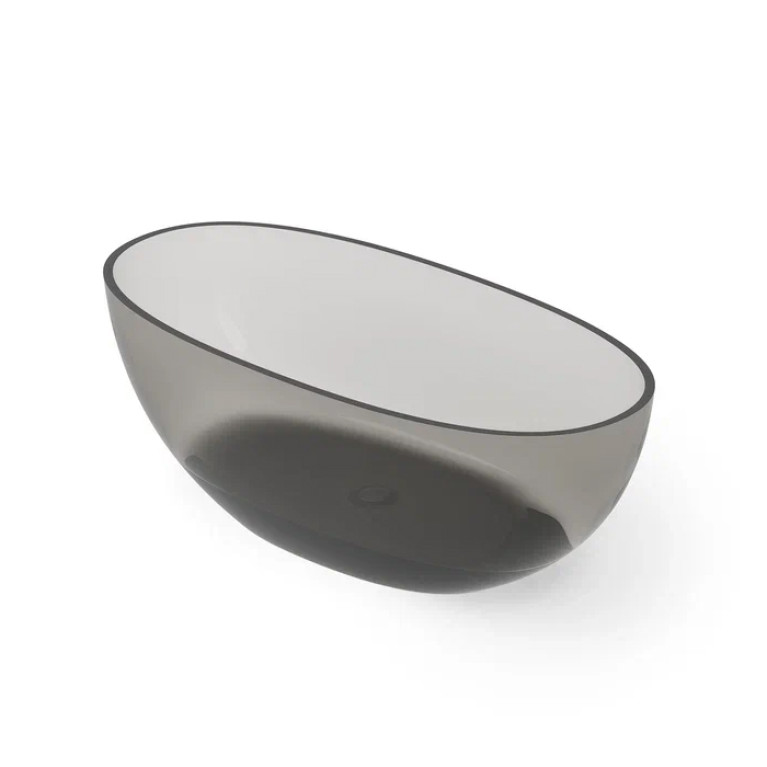 DEA DESIGN Nature Ванна отдельностоящая 155x75xh55 см, материал: Glasstech прозрачная смола, цвет: Smoky Black R4