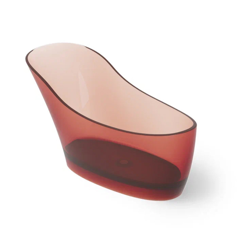 DEA DESIGN Elegant Ванна отдельностоящая 169x75xh88 см, материал: Glasstech прозрачная смола, цвет: pomegranate
