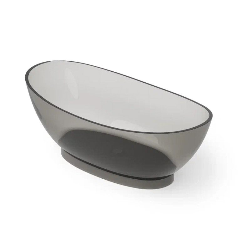 DEA DESIGN Elegant Ванна отдельностоящая 155x78xh58 см, материал: Glasstech прозрачная смола, цвет: Smoky Black R4