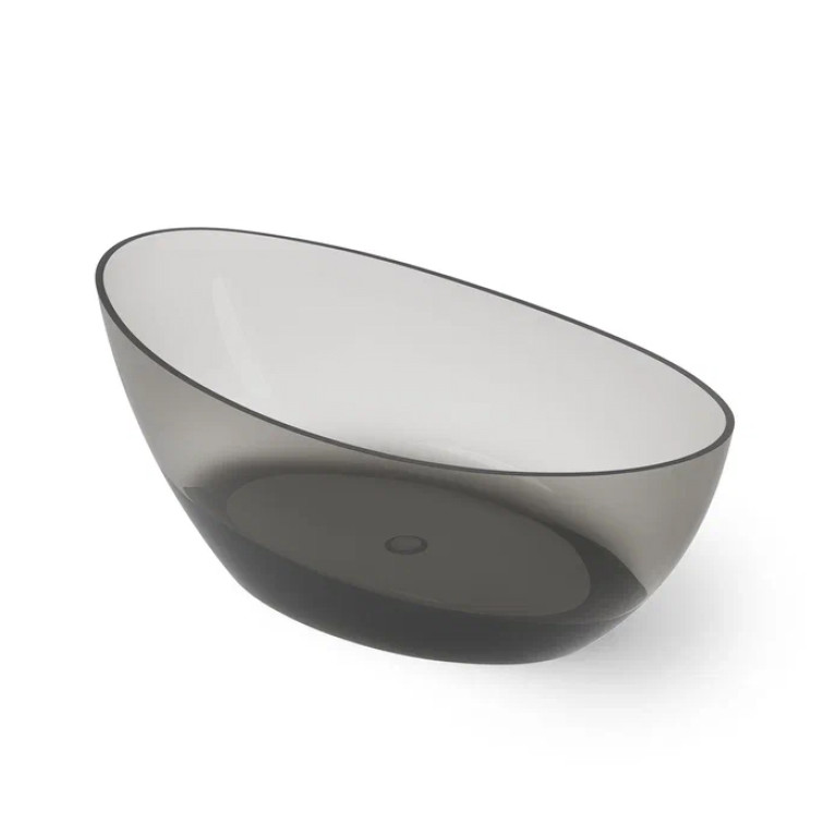 DEA DESIGN Elegant Ванна отдельностоящая 160x80xh55 см, материал: Glasstech прозрачная смола, цвет: Smoky Black R4