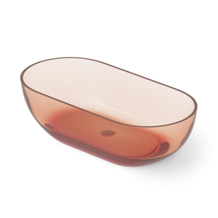 DEA DESIGN Shadow Ванна отдельностоящая 165x82xh52 см, материал: Glasstech прозрачная смола, цвет: Brown Copper R9