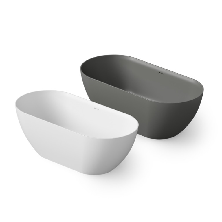 DEA DESIGN Edge Ванна отдельностоящая 160x75xh56 см, материал: Solid Surface искуственный камень, цвет: White №18