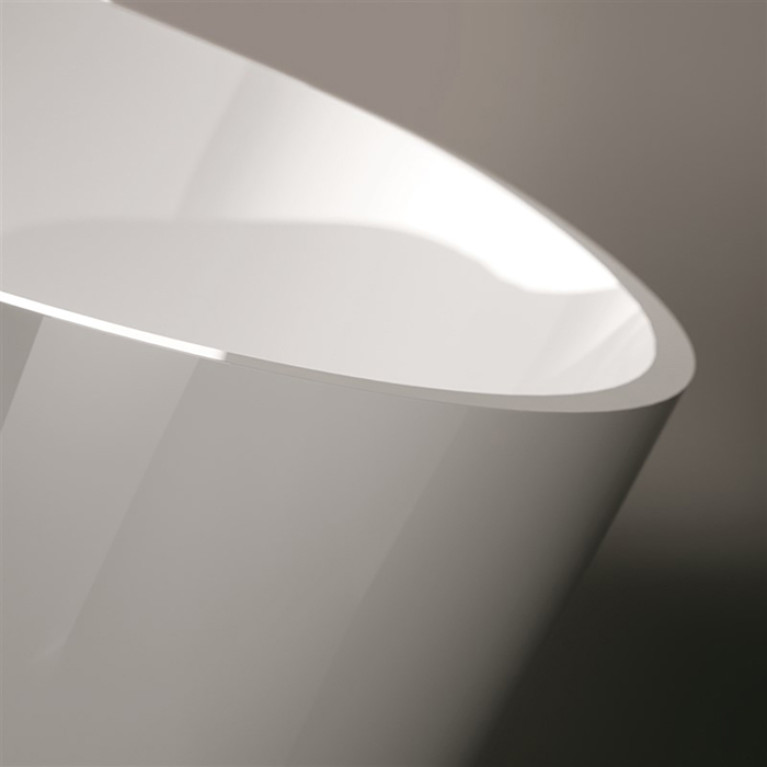 GRUPPO TREESSE Bali Ванна отдельностоящая 160x85x62h мм., с сливом-переливом и сифоном, SOLID SURFACE, цвет белый матовый
