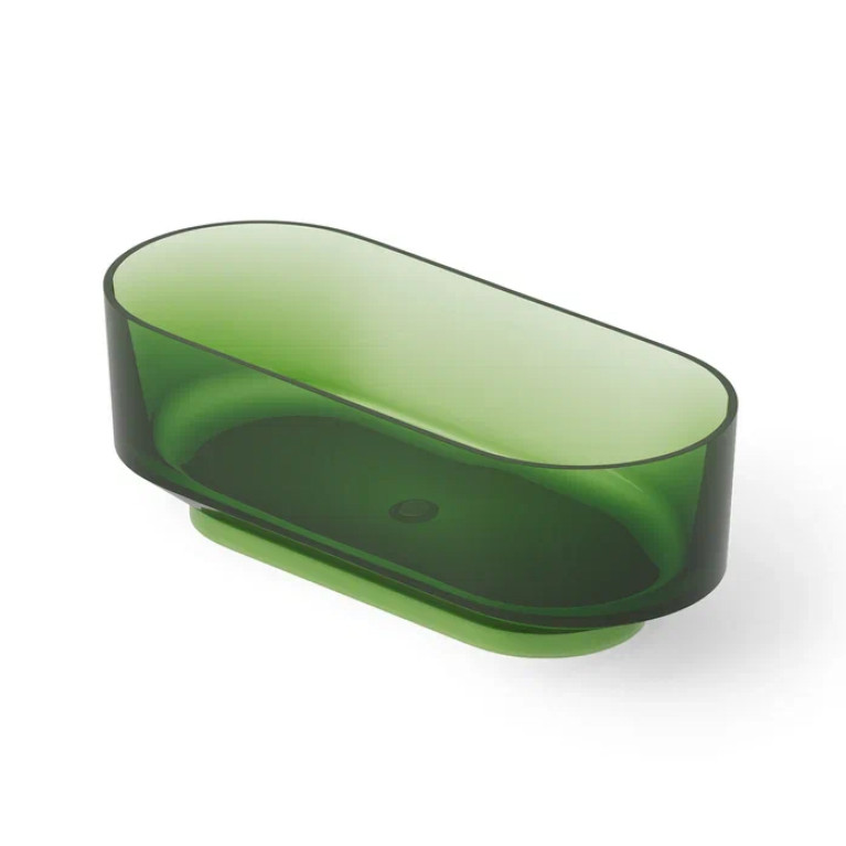 DEA DESIGN Shadow Ванна отдельностоящая 170x72xh56 см, материал: Glasstech прозрачная смола, цвет: Emerald R3