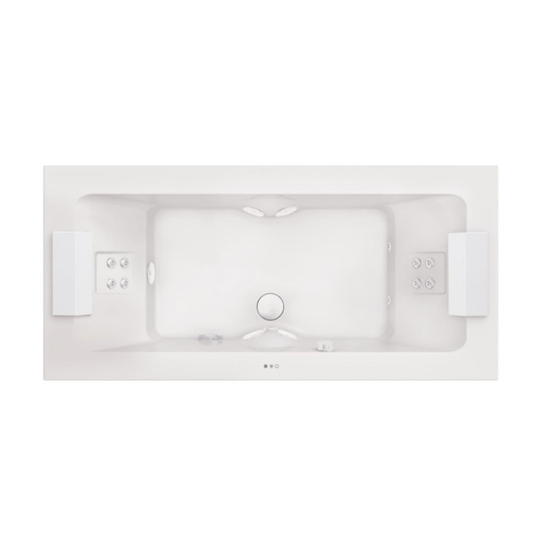 Jacuzzi Sharp Double  Ванна RainbowClean System 190x90x57см, гидромассажная, свободностоящая,  без панелей,без смесителя, цвет: белый/хром