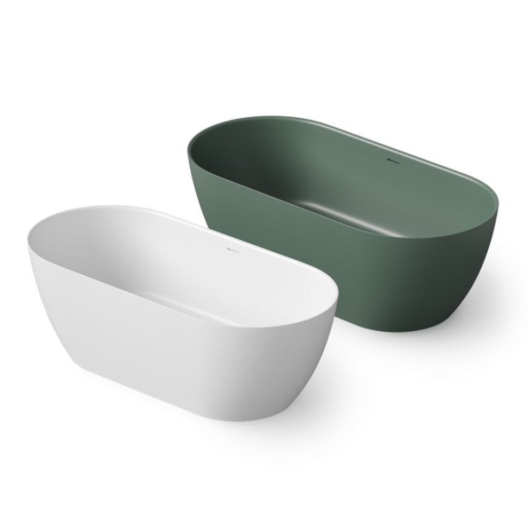 DEA DESIGN Edge Ванна отдельностоящая 150x75xh57 см, материал: Solid Surface искуственный камень, цвет: White №18