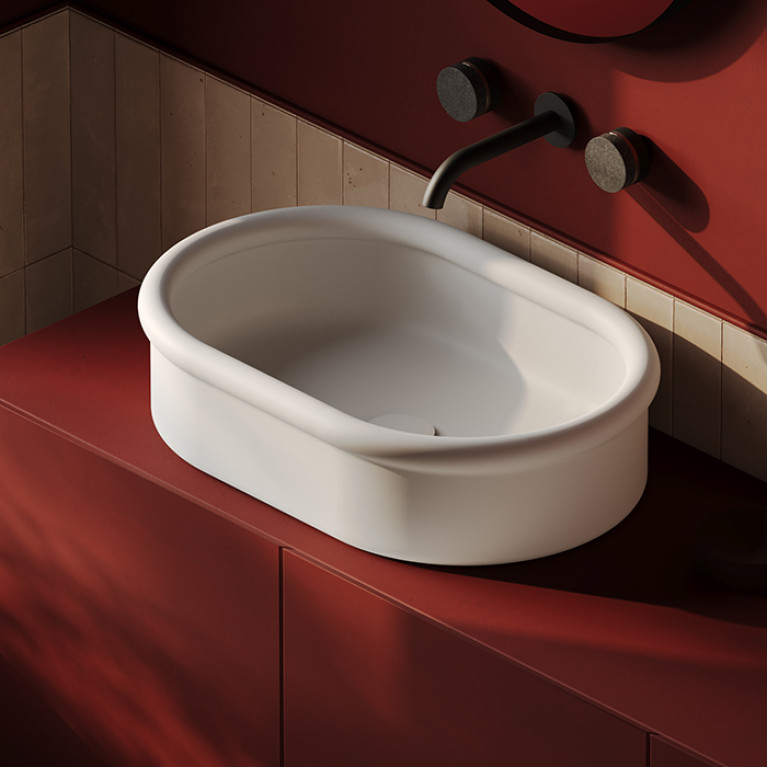 Artceram BRERA Раковина накладная 60х40 h 15, без отв под смеситель, цвет белый матовый