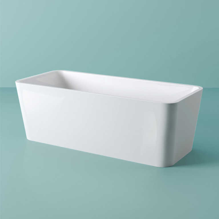 Artceram SQUARE  Ванна отдельностоящая из сственного камня Livingtec 1180х80х60 см. со слив-переливом,цвет белый глянцевый