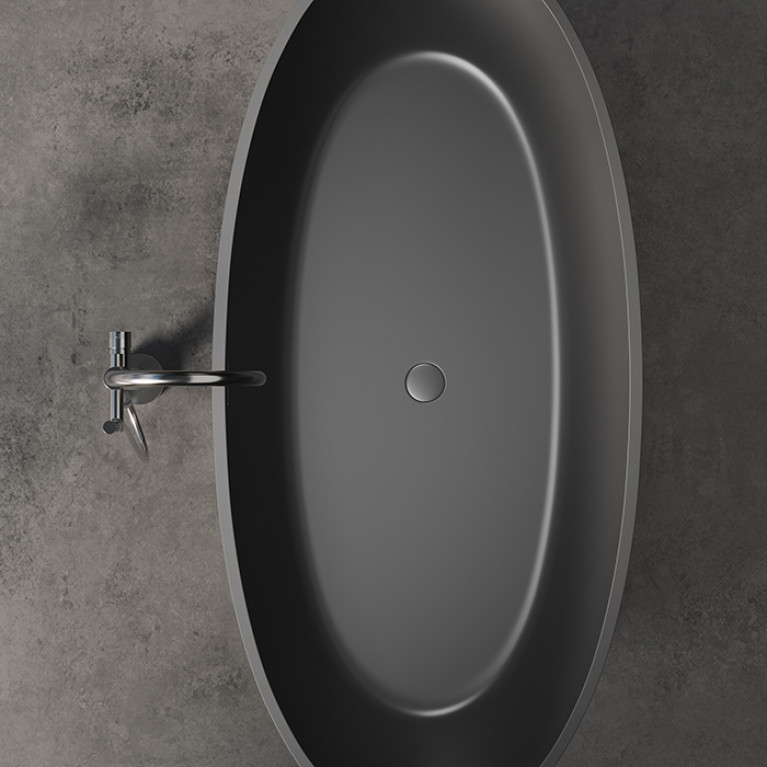DEA DESIGN Nature Ванна отдельностоящая 170x80xh55 см, материал: Solid Surface искуственный камень, цвет: Black №16