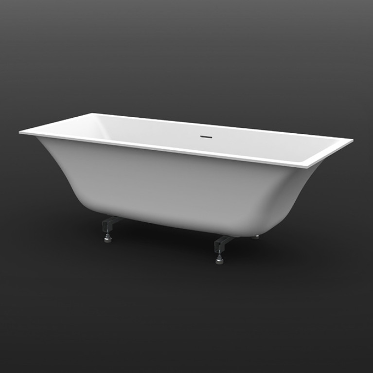 KNIEF Shape Selected Ванна встраиваемая, 170x70xH60cм, с щелевым переливом click-clack, белая матовая (с комплектом ножек) (СПЕЦЦЕНА с нашего склада!)